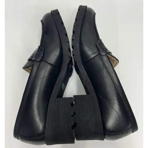 NEW Eastland Newbury Black Leather Penny Loafers Women's 10M Y2K Chunky Lug SZ10 - Picture 5 of 9